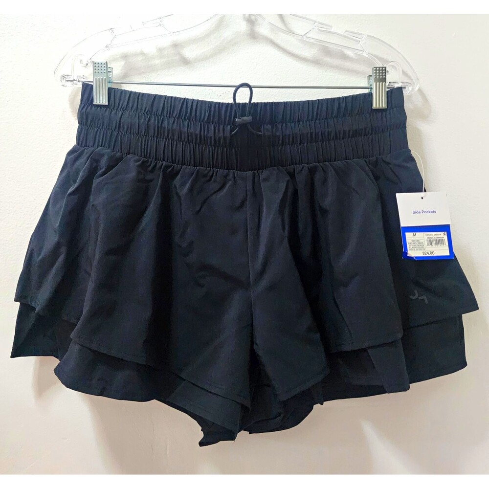 JoyLab Women's Running Shorts Black M Drawstring Smocked Elastic Waist NWT Gym